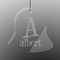 Name & Initial Engraved Glass Ornament - Bell