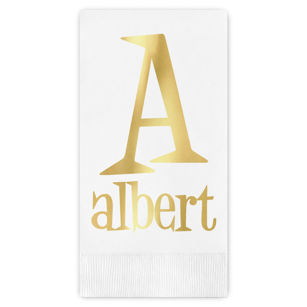 Custom Name & Initial Guest Napkins - Foil Stamped (Personalized)