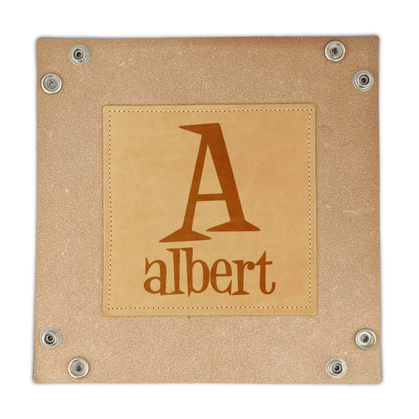 Name & Initial Genuine Leather Valet Trays - FRONT (flat)