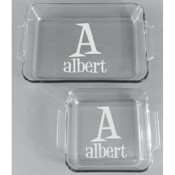 Name & Initial Glass Baking Dish Set - FRONT