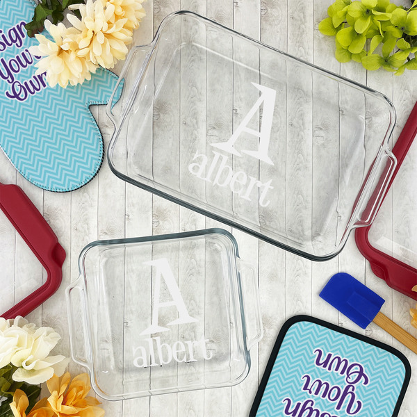 Name & Initial Glass Baking Dish Set - LIFESTYLE