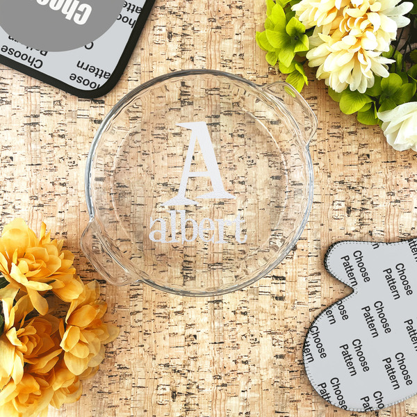 Name & Initial Glass Pie Dish - LIFESTYLE