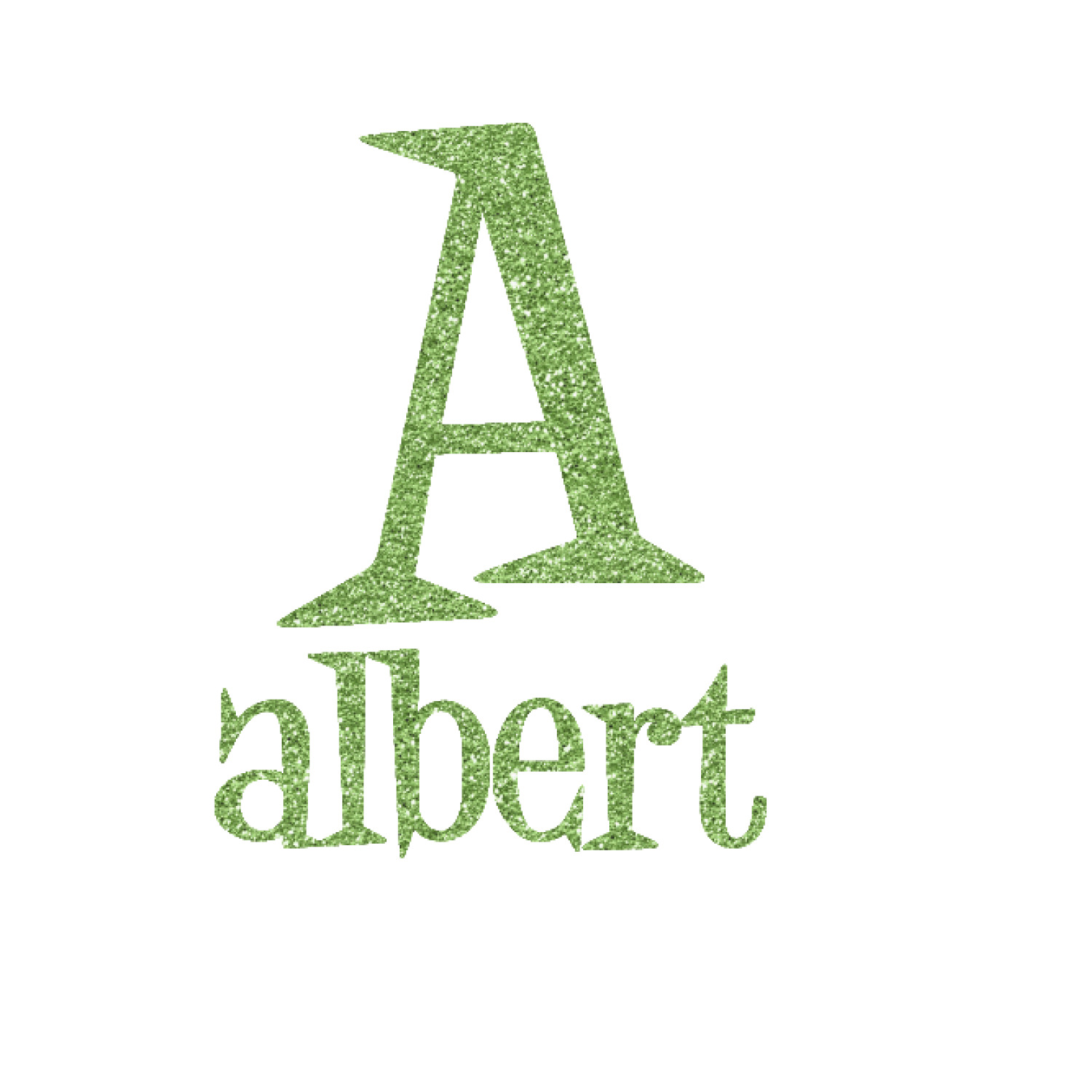 Name & Initial Glitter Iron On Transfer Custom Sized (Personalized