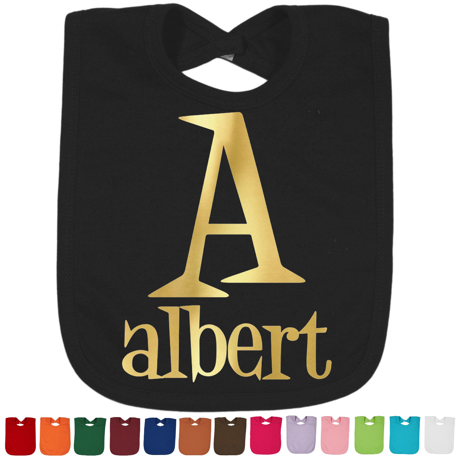 Name & Initial Foil Baby Bibs (Personalized) YouCustomizeIt