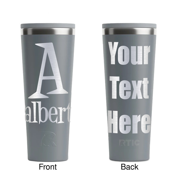 Name & Initial Grey RTIC Everyday Tumbler - 28 oz. - Front and Back