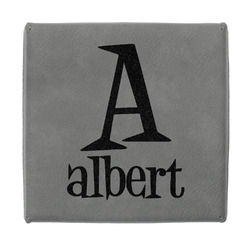 Name & Initial Jewelry Gift Box - Engraved Leather Lid (Personalized)