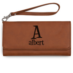 Name & Initial Ladies Leatherette Wallet - Laser Engraved (Personalized)