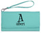Name & Initial Ladies Wallet - Leather - Teal - Front View