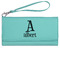 Name & Initial Ladies Leatherette Wallet - Laser Engraved - Teal (Personalized)