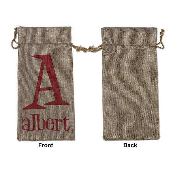Name & Initial Large Burlap Gift Bags - Front Approval