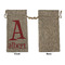 Name & Initial Large Burlap Gift Bags - Front Approval