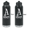 Name & Initial Laser Engraved Water Bottles - Front & Back Engraving - Front & Back View