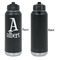 Name & Initial Laser Engraved Water Bottles - Front Engraving - Front & Back View