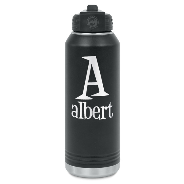 Custom Name & Initial Water Bottle - Laser Engraved - Single-Sided (Personalized)