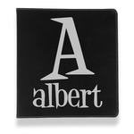 Name & Initial Leather Binder - 1" - Black (Personalized)