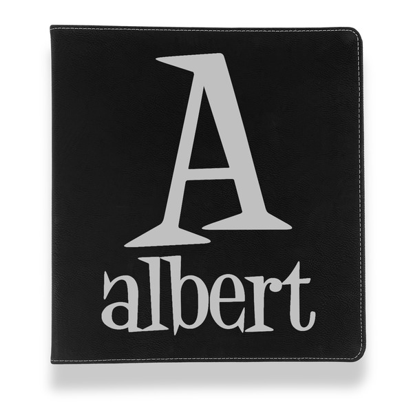 Name & Initial Leather Binder - 1" - Black - Front View