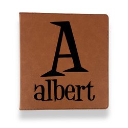 Name & Initial Leather Binder - 1" - Rawhide (Personalized)