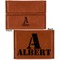 Name & Initial Leather Business Card Holder - Front Back