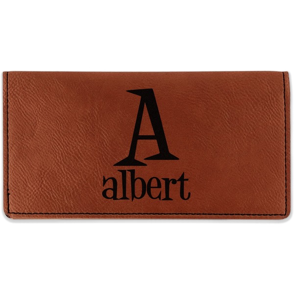 Custom Name & Initial Leatherette Checkbook Holder (Personalized)
