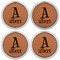 Name & Initial Leather Coaster Set of 4