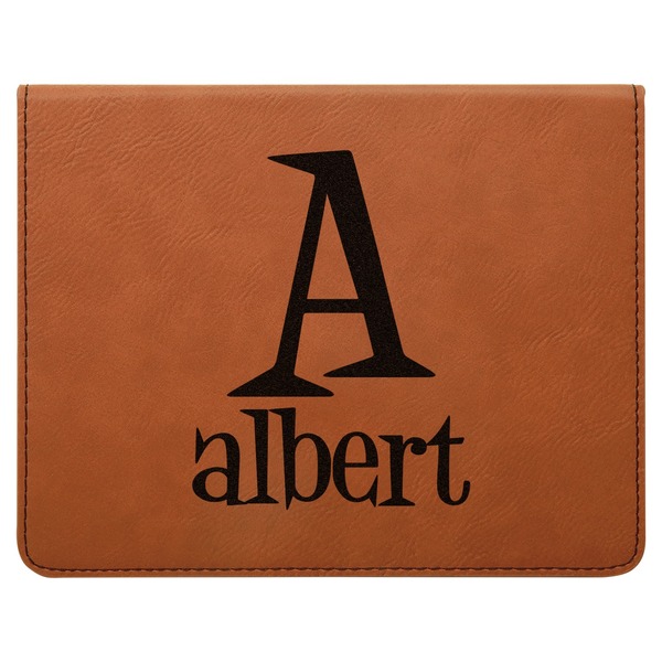 Name & Initial Leatherette 4-Piece Wine Tool Set Flat