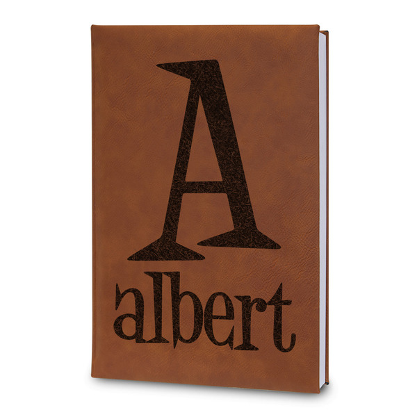 Custom Name & Initial Leatherette Journal - Large - Double-Sided (Personalized)