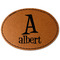 Name & Initial Faux Leather Iron On Patch - Oval (Personalized)
