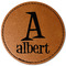 Name & Initial Leatherette Patches - Round