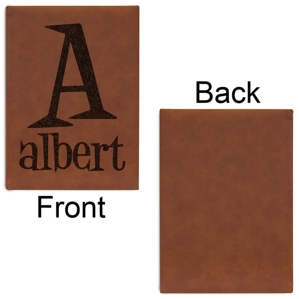 Name & Initial Leatherette Sketchbooks - Large - Single Sided - Front & Back View