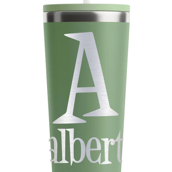 Name & Initial Light Green RTIC Everyday Tumbler - 28 oz. - Close Up