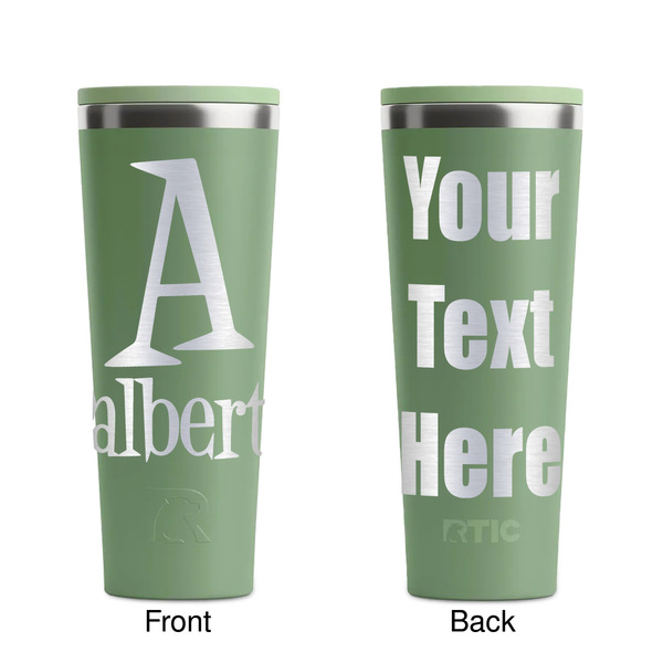 Name & Initial Light Green RTIC Everyday Tumbler - 28 oz. - Front and Back