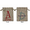 Name & Initial Burlap Gift Bag - Medium -Double-Sided (Personalized)