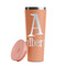 Name & Initial Peach RTIC Everyday Tumbler - 28 oz. - Lid Off