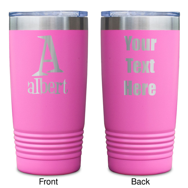 Name & Initial Pink Polar Camel Tumbler - 20oz - Double Sided - Approval
