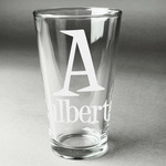 Name & Initial Pint Glass - Laser Engraved (Personalized)