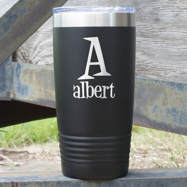 Custom Name & Initial 20 oz Stainless Steel Tumbler (Personalized)
