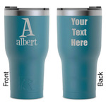 Name & Initial RTIC Tumbler - Dark Teal - Laser Engraved - Double-Sided (Personalized)
