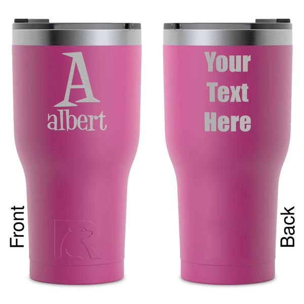 Custom Name & Initial RTIC Tumbler - Magenta - Laser Engraved - Double-Sided (Personalized)
