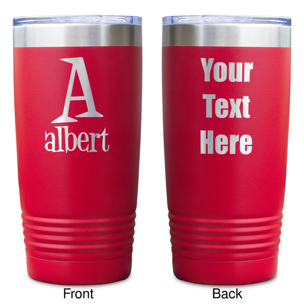 Name & Initial Red Polar Camel Tumbler - 20oz - Double Sided - Approval