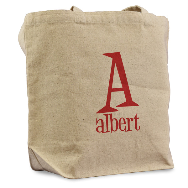 Custom Name & Initial Reusable Cotton Grocery Bag (Personalized)