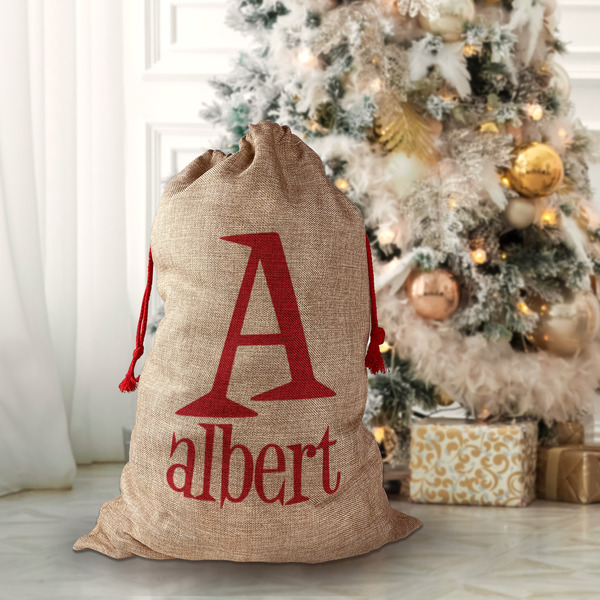 Name & Initial Santa Bag - Lifestyle