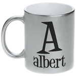 Name & Initial Metallic Silver Mug (Personalized)