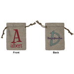 Name & Initial Burlap Gift Bag - Small - Double-Sided (Personalized)