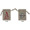 Name & Initial Small Burlap Gift Bag - Front and Back