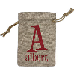 Name & Initial Small Burlap Gift Bag - Front (Personalized)