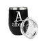 Name & Initial Stainless Wine Tumblers - Black - Double Sided - Alt View