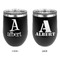 Name & Initial Stainless Wine Tumblers - Black - Double Sided - Approval