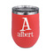 Name & Initial Stemless Stainless Steel Wine Tumbler - Coral - Double-Sided (Personalized)