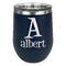 Name & Initial Stemless Stainless Steel Wine Tumbler - Navy - Double-Sided (Personalized)