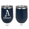 Name & Initial Stainless Wine Tumblers - Navy - Single Sided - Approval